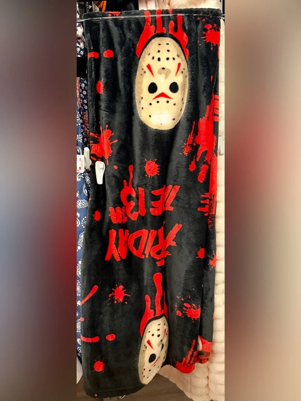 friday the 13th halloween print plush blanket throw
